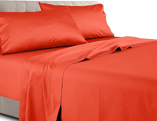 Miniatura 9 de Royal Tradition Juego de sábanas 100% satén de algodón, 340 hilos, tamaño California King dividido, para camas ajustables, color borgoña sólido (2