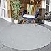 Produktbild SANAT Melissa Outdoor Teppich Wetterfest - Wasserabweisend für Innen und Außenbereich, Balkon, Terrasse, Garten, Wohnzimmer oder Küche - Hell Grau, 200x200 cm Rund