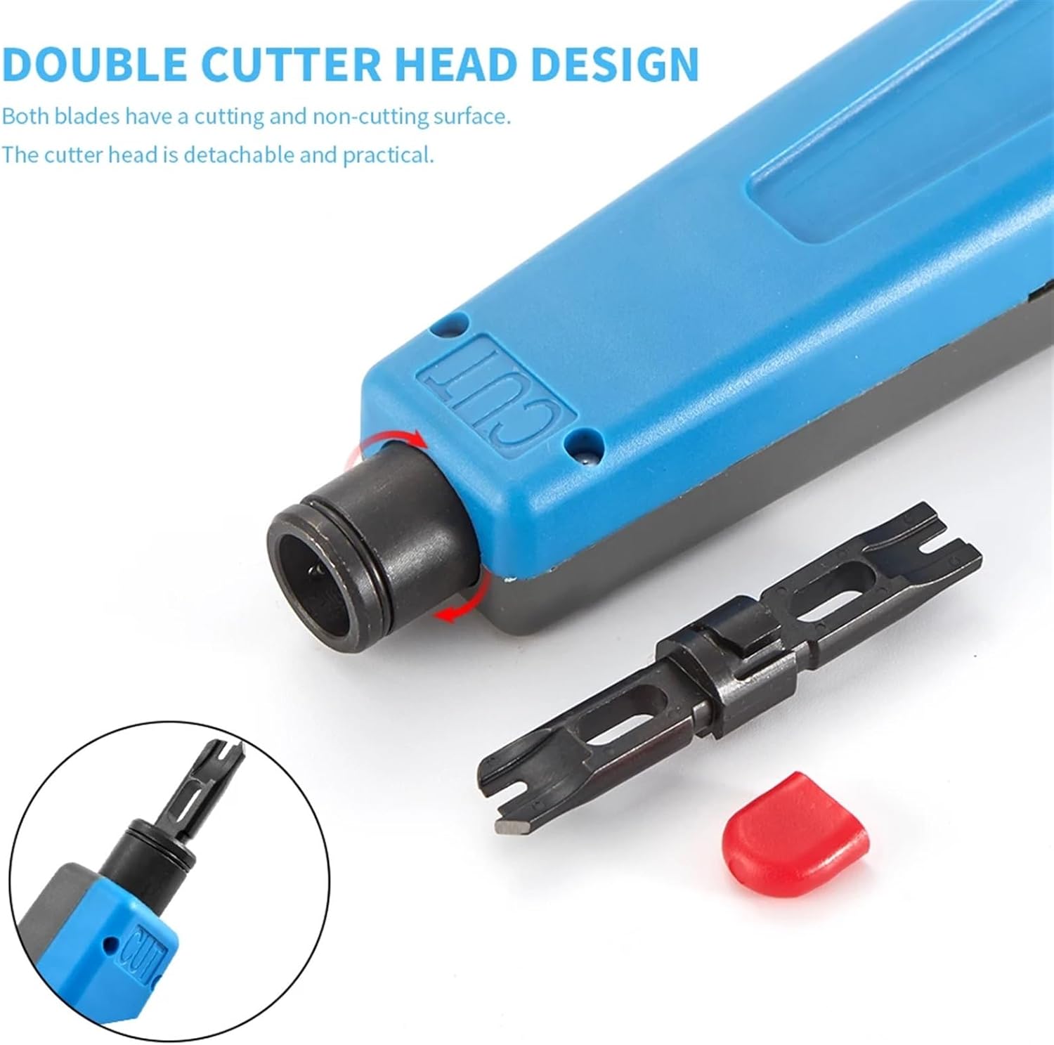 AVIMYA Punch Down Tool, 110/88 & 66 Type Multi-Function Network Cable Tool with Two Blades Telephone Impact Terminal Insertion Tools (Color : CP-914B)