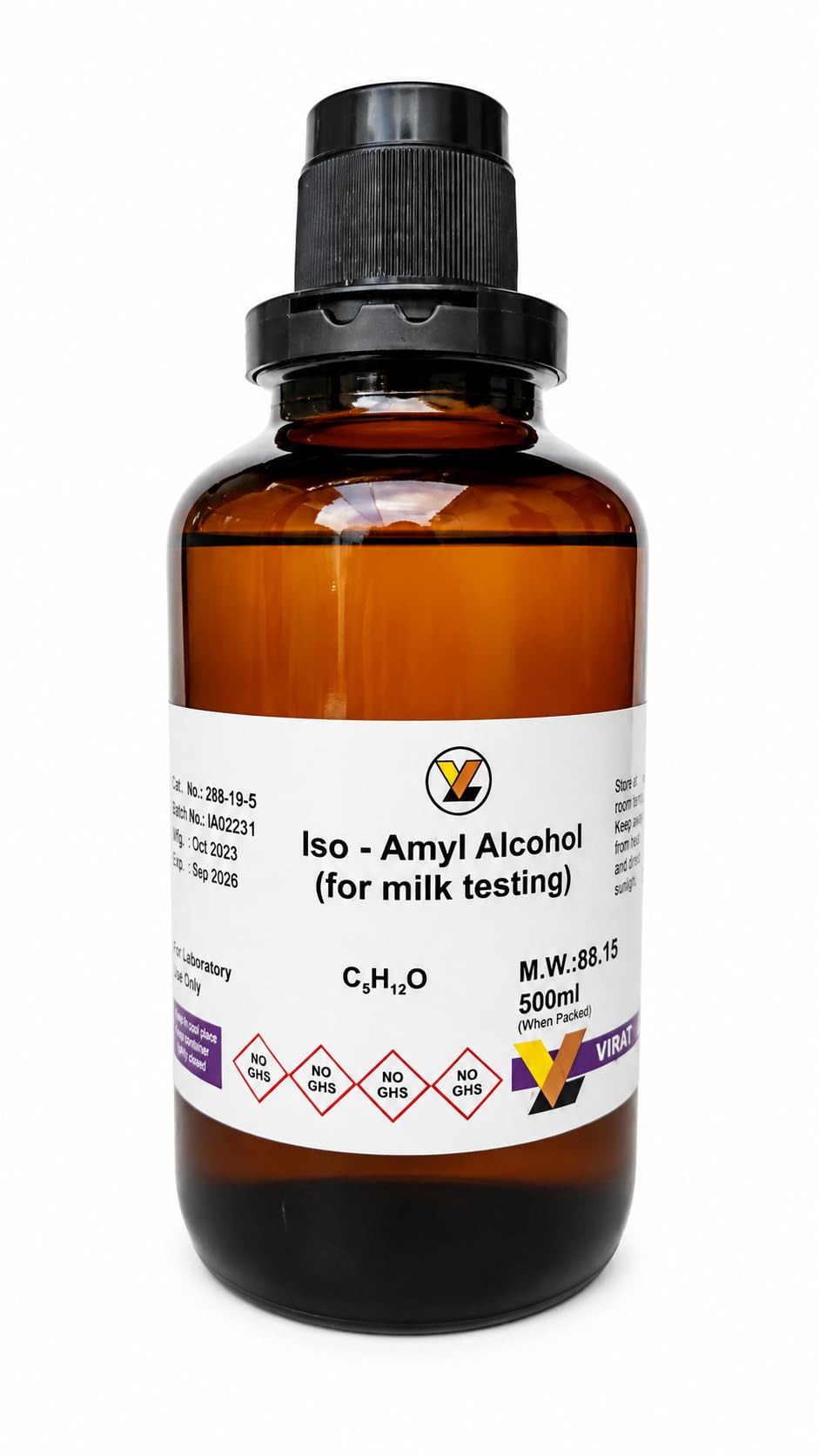 Iso Amyl Alcohol 99% for Milk Testing 500ml | Research Use, Lab Testing, 500ml Volume, 99% Purity-image-36