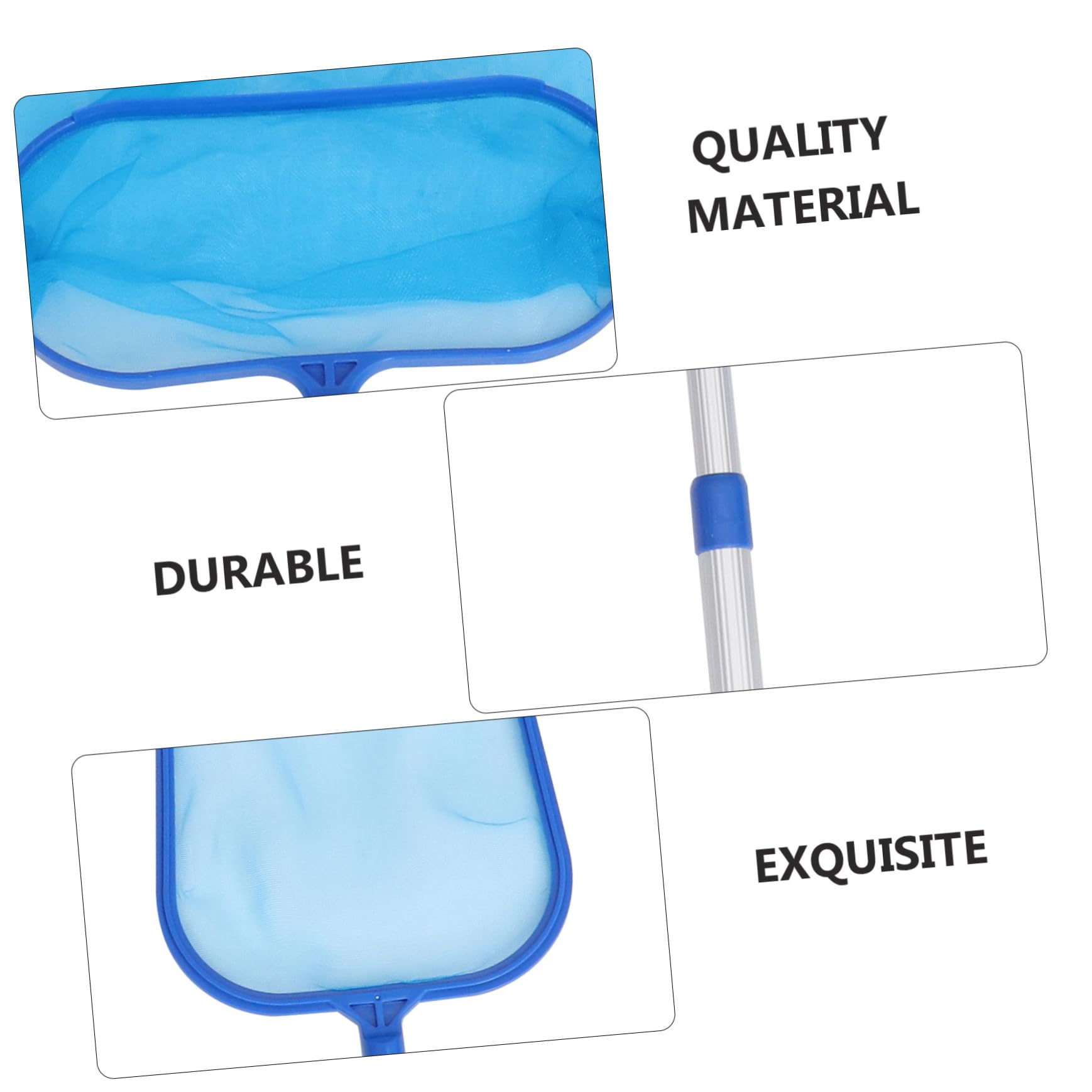 Retino per Pulizia Piscina Manico in Alluminio PVC Blu | Leggero e Facile da Trasportare, Adatto per Stagni e Grandi Acquari, Strumento Manuale di Raccolta