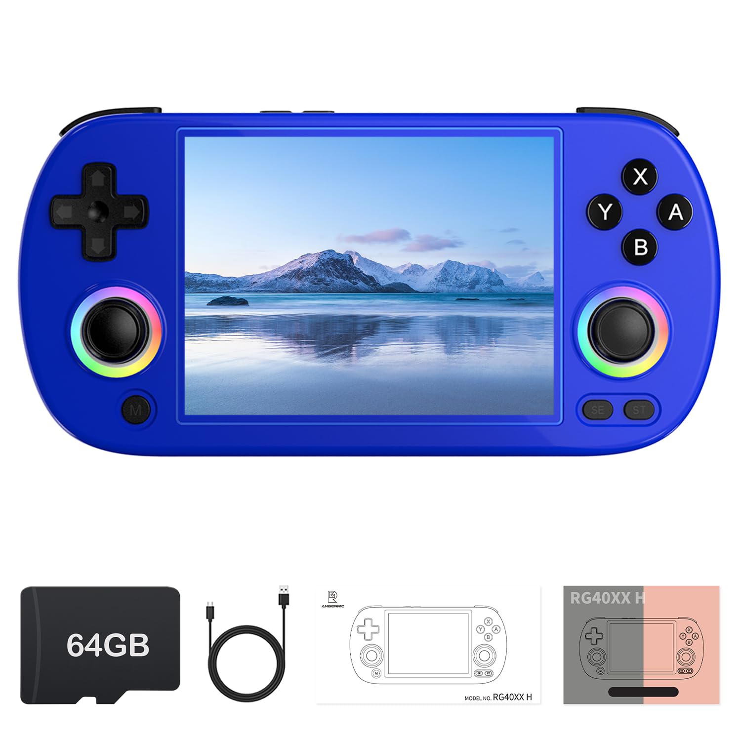 RG40XX H Retro Handheld Game Console, Linux OS Built-in 64G TF Card Retro Video Games Consoles 4.0 Inch IPS Screen Portable Pocket Video Player 5500+