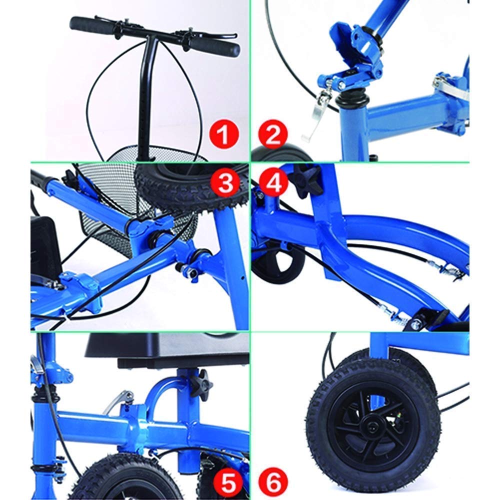 Genérico Andador de Rodilla con dirección - Andador para fracturas de Pierna, pie y Tobillo - Alternativa a Las muletas para Adultos y Ancianos - Carro Compacto y portátil de Cuatro Ruedas