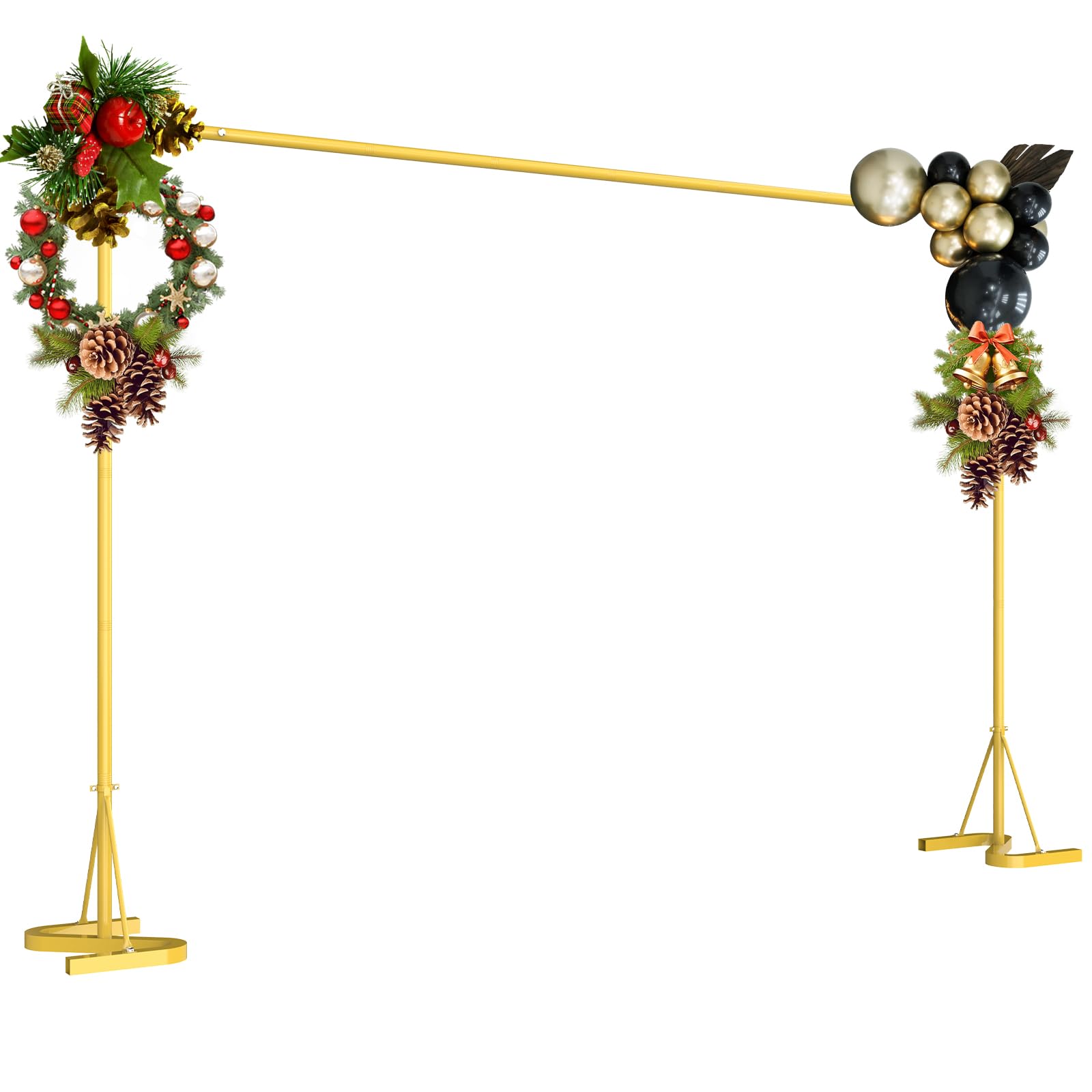 HAITRAL 10x7 FT Backdrop Banner Stand,Square Wedding Arch Balloon Metal Frame,Heavy Duty Background Stand Kit,Adjustable Photo Backdrop Stand for for