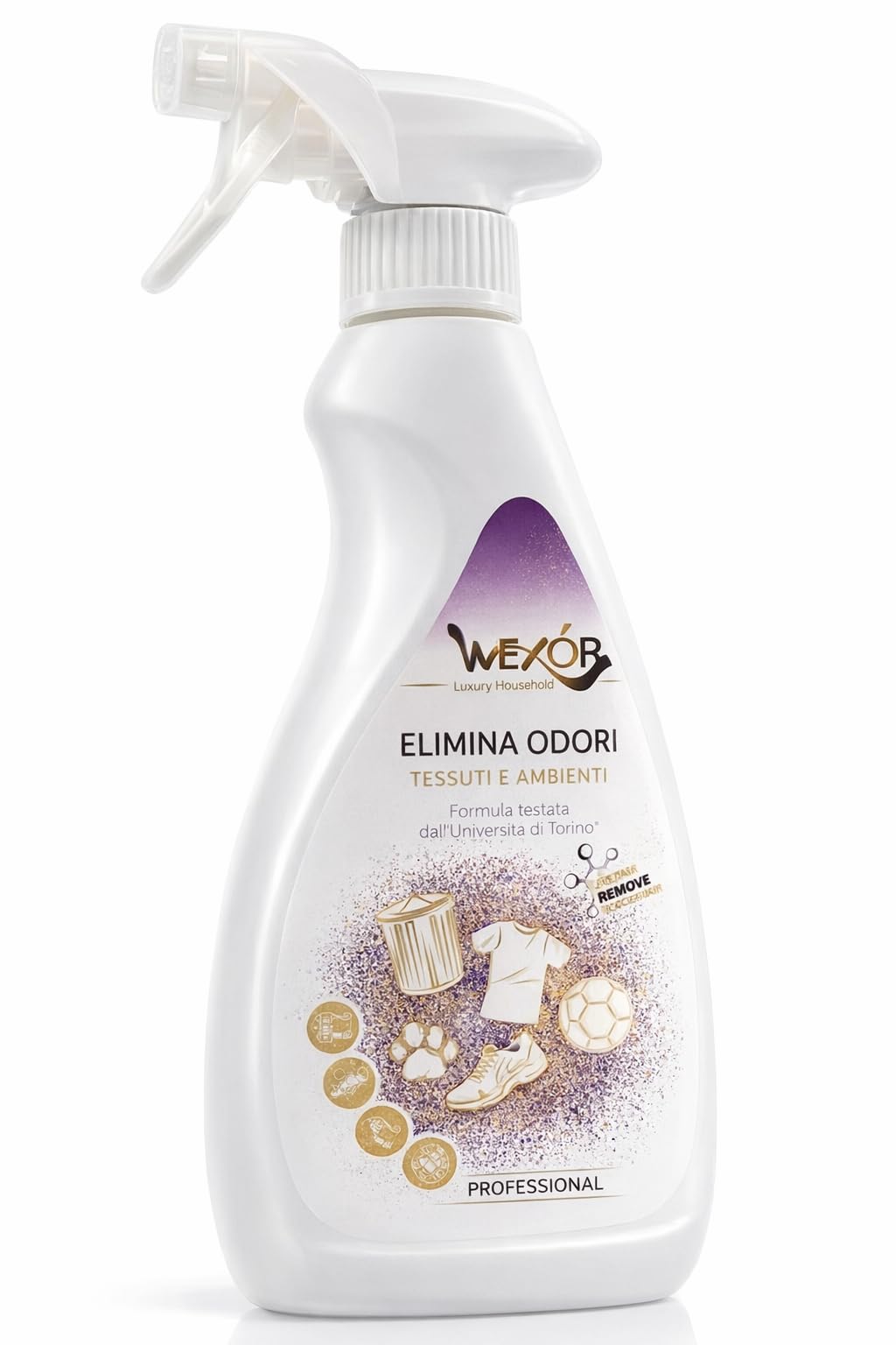 HOME PRO Spray eliminuje zapachy 500 ml - Spray bez gazu do tekstyliów i środowisk z technologią ODOR REMOVER - neutralizuje zapachy w szafce na buty, łóżku, torbach sportowych i nie tylko