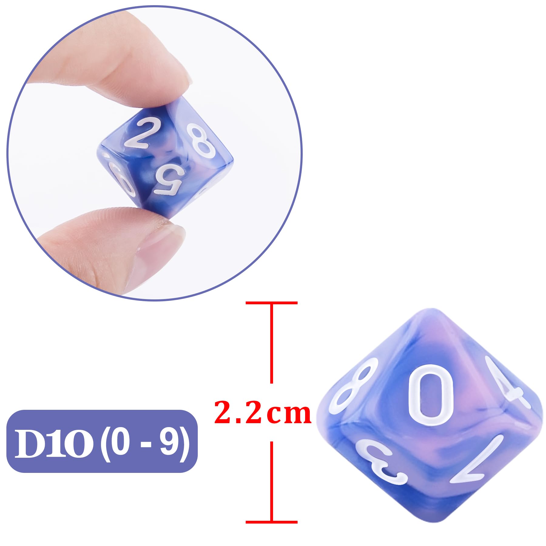 7 Pezzi Di Dadi Poliedrici Trasparenti D4 D6 D8 D10 D % D12 - Foto 9