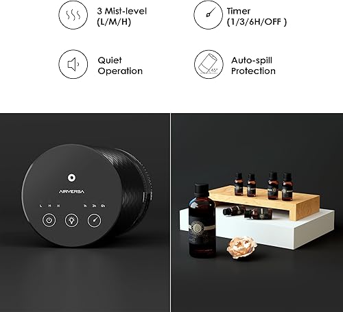 Miniatura 6 de Difusor sin agua de aceite esencial de 3.4 fl oz de capacidad, máquina de aire para aromaterapia en el hogar, nebulizador de metal de alta calidad,