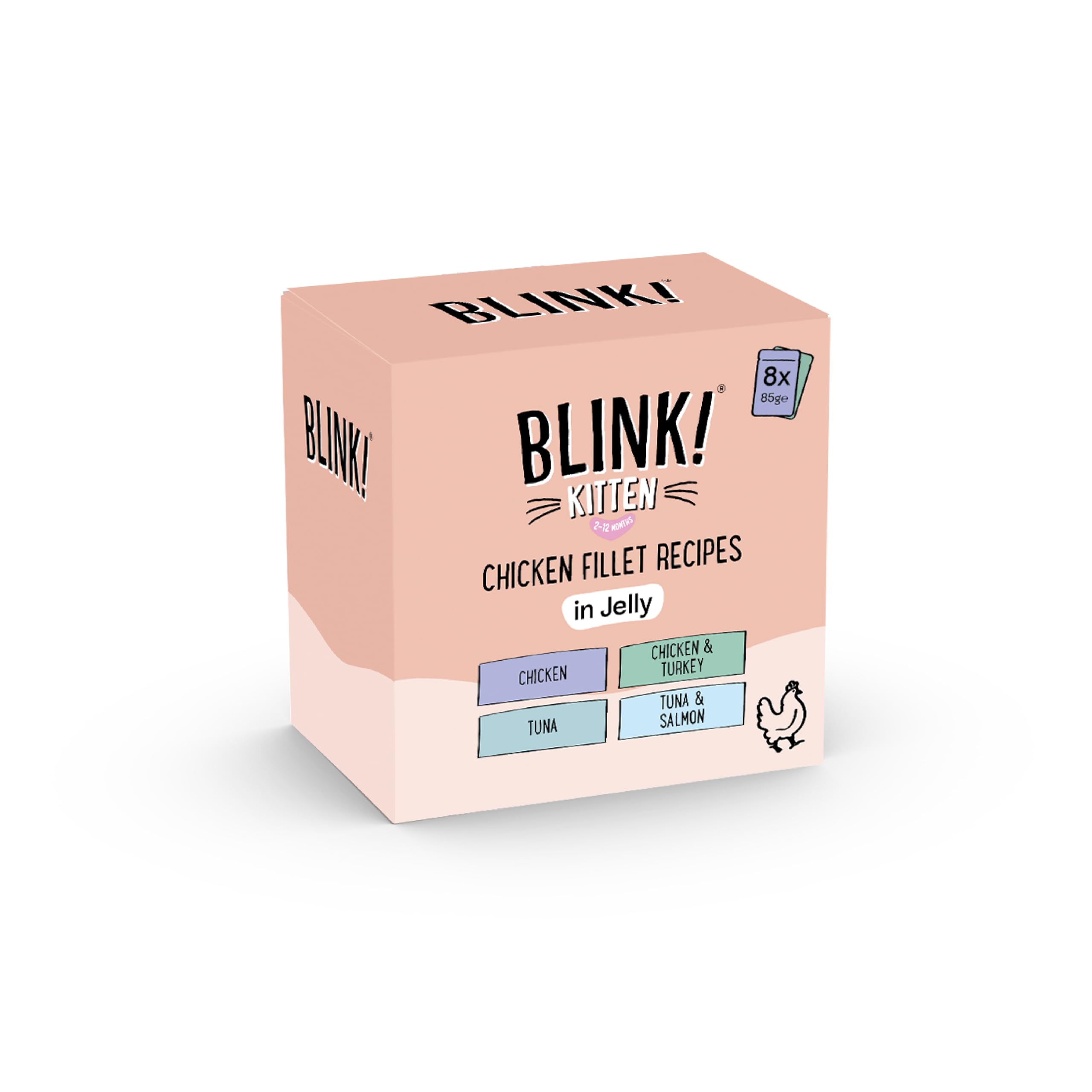 BLINK Blink! Kitten Chicken and Fish Pouch Selection in Jelly 8 x 85 g