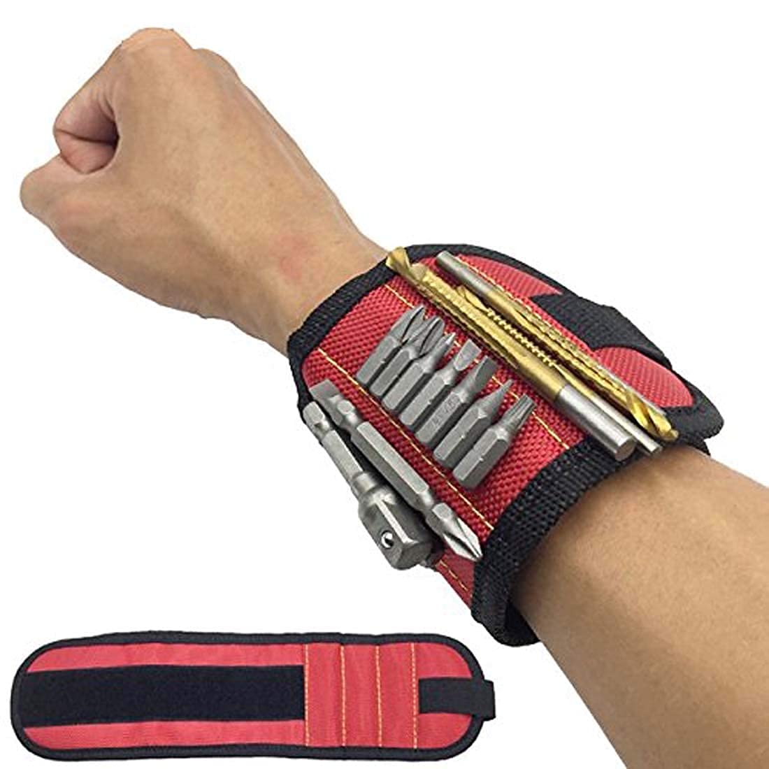 Urdhvamurti Magnetic Wrist Band Tool Belt for Holding Screws, Nails, Scissors, Small Tools, Bolts, Bits & More (Multi Colour)