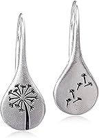 ANDPAI Handmade 925 Sterling Silver Dandelion Dangle Earrings - Lightweight Vintage Flower Drop for Women Girls Gifts