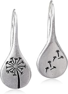 ANDPAI Handmade 925 Sterling Silver Dandelion Dangle Earrings - Lightweight Vintage Flower Drop for Women Girls Gifts