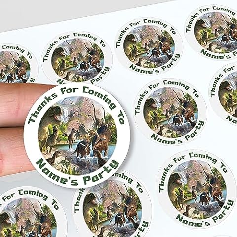 Personalised Dinosaur Birthday Party Stickers Cover