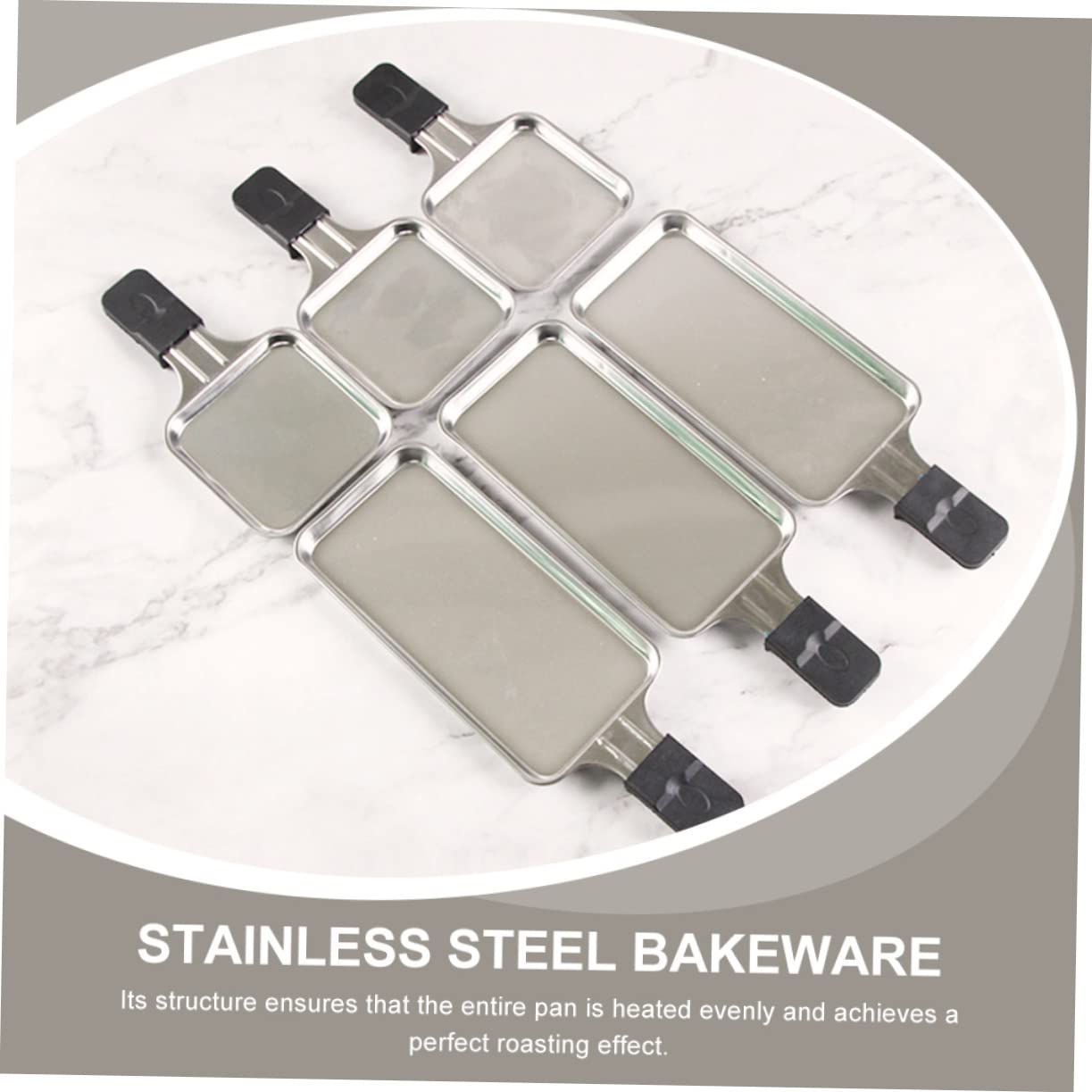 NAMOARLY 3pcs Stackable Baking Handheld Bbq Baking Pan Nonstick Electric Plate for Pizza Meat and Vegetables for Parties and Outdoor Grilling