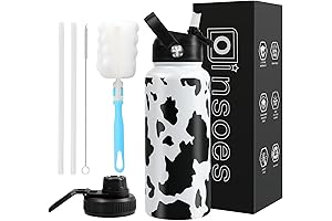 weboia Cow Print Water Bottle: Stay Hydrated in Style with Our Leak-Resistant Vacuum Jug