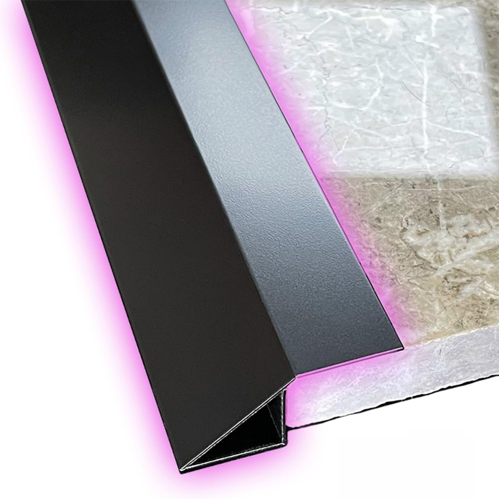 QTWLG 3ft Door Threshold Transition Strip Wood To Tile, Threshold Ramps For Doorways Height Difference 2/5''- 2'' Metal Reducer Transition Strip For Uneven Floors(Black,50 * 50mm)