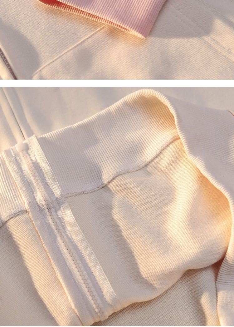 Women's Harajuku pink star patch sweater Y2K Hoodie girls' sweet cool loose zip coat - Image 5