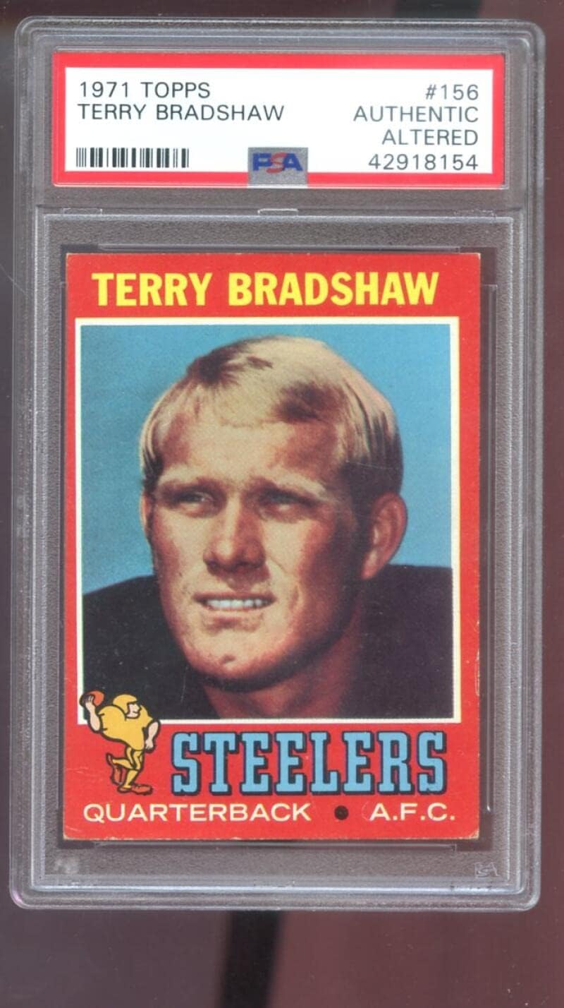 1971 Topps #156 Terry Bradshaw ROOKIE RC PSA AA Graded Football Card Steelers