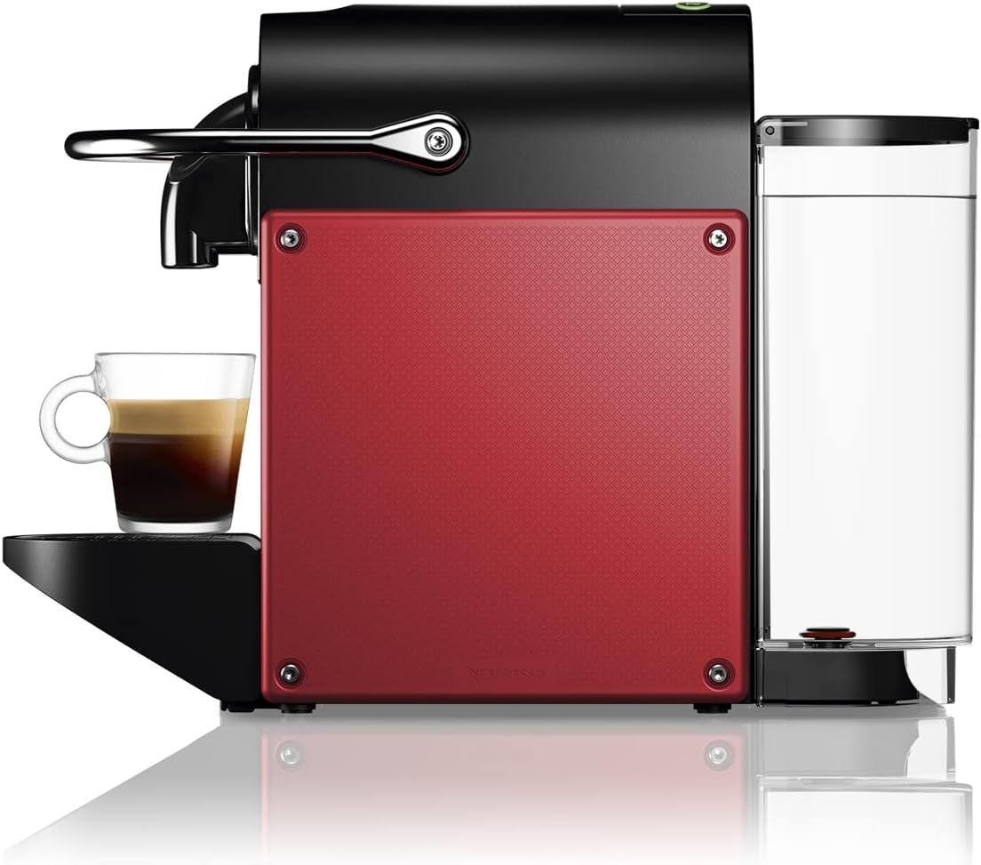 Nespresso Pixie EN124.R, Macchina da caffè di DeLonghi, Sistema Capsule Nespresso, Serbatoio acqua 0.7L, Red Carminio