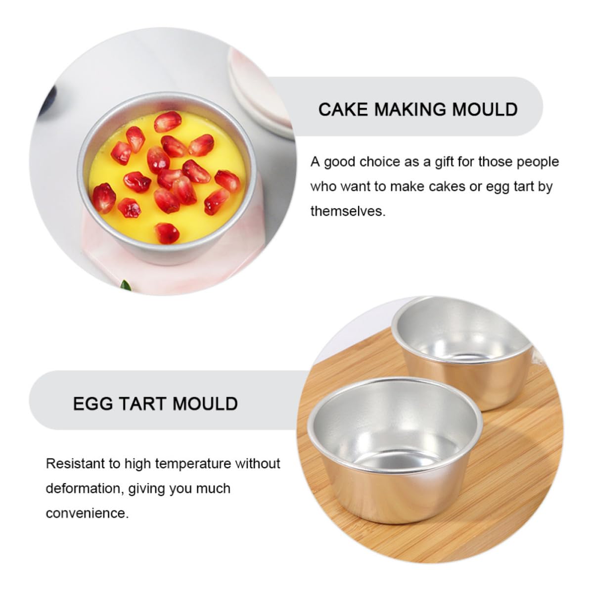 ULTECHNOVO 3 Pièces Moule à Pâtisserie Rond Revêtement Antiadhésif en Acier à Haute Teneur en Carbone Résistant à Haute Température, pour Boutique de Gâteaux et Pâtisserie DIY