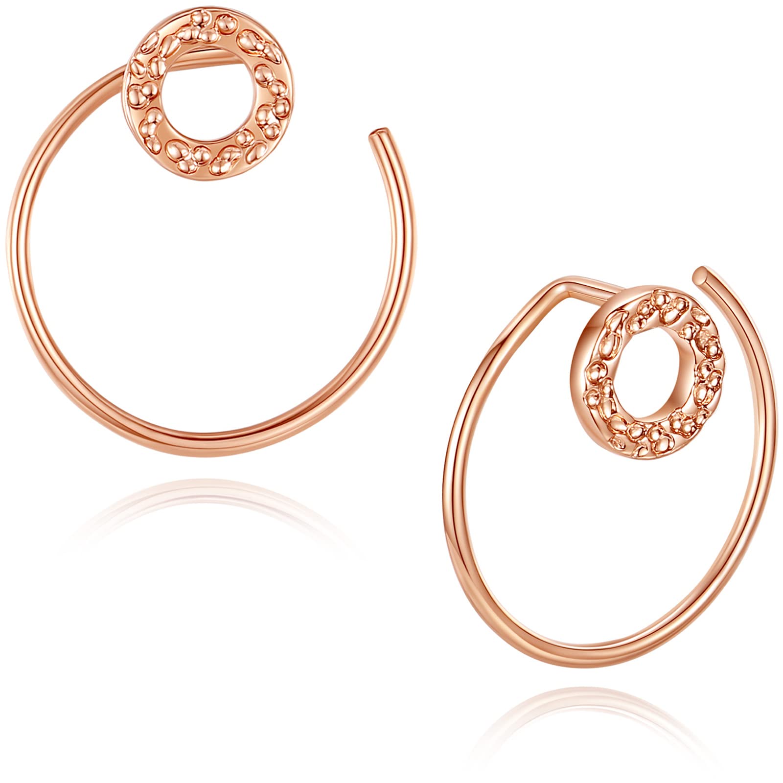 Fiklon Ear Jacket Earrings 925 Sterling Silver Studs Front Back Earrings for Women Minimalist Geometric V Stud Earrings With Back Design