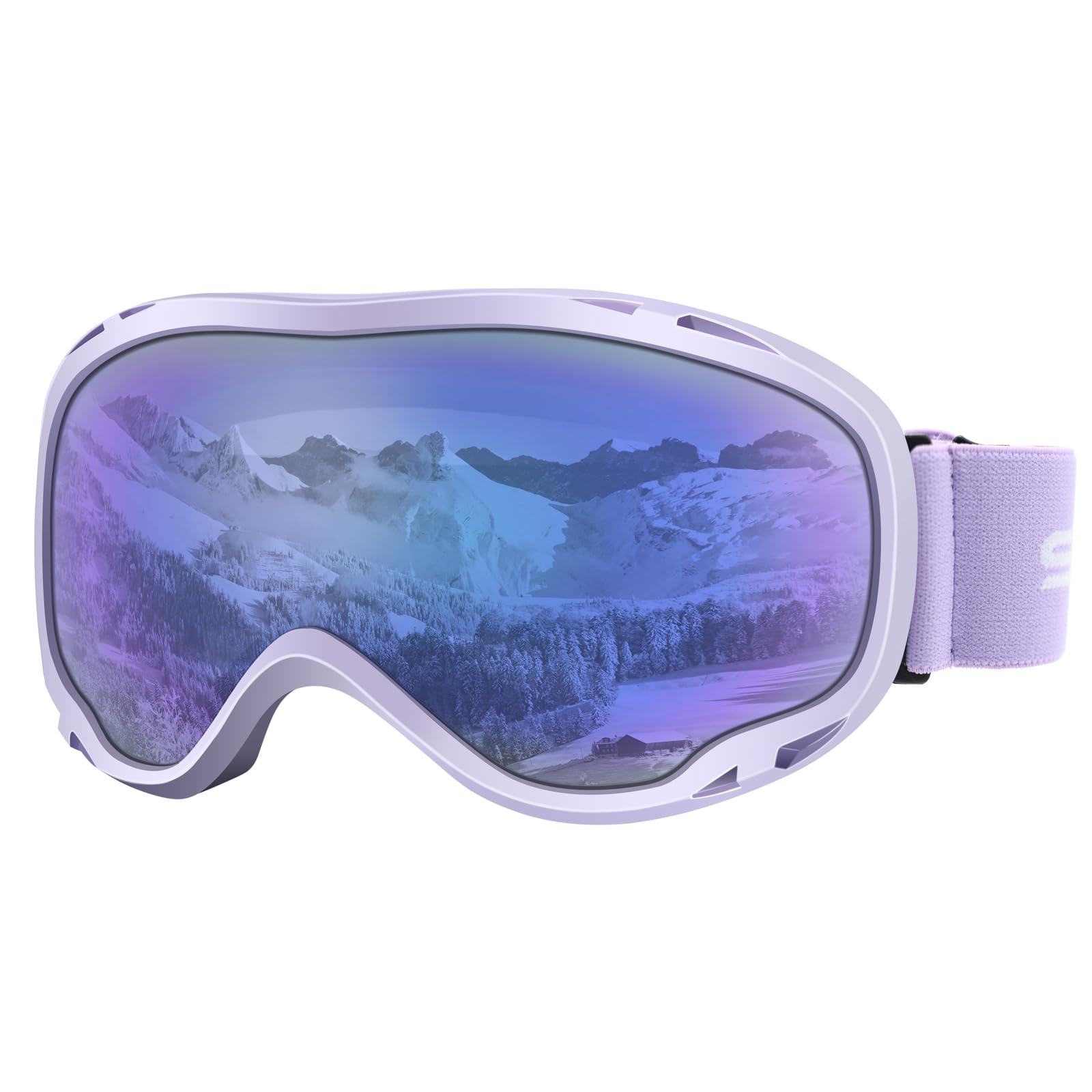 Gogle narciarskie nad okularami, narciarskie, snowboardowe, skutery śnieżne, dla mężczyzn, kobiet, dorosłych, przeciwmgielne, 100% ochrona przed promieniowaniem UV