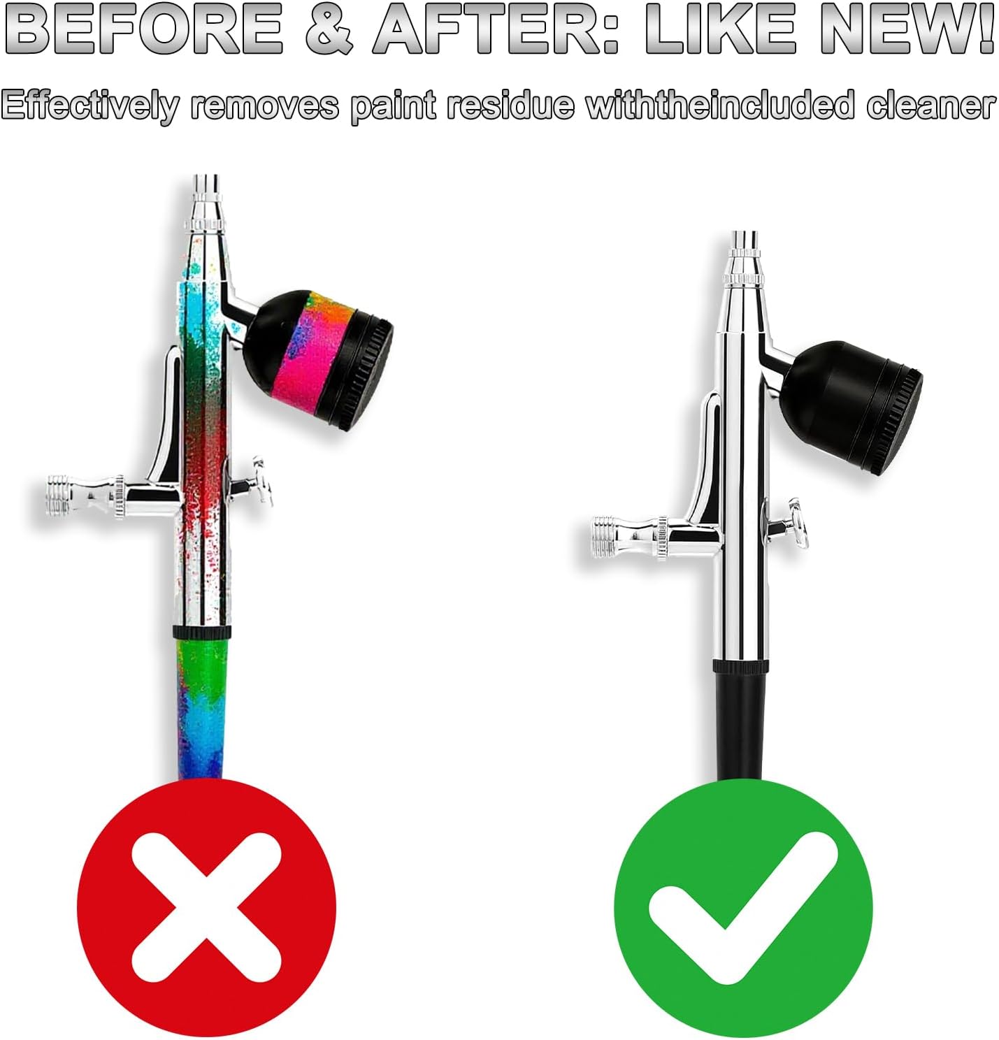 55PSI Airbrush Kit with Compressor & 10 Paint Set, High-Pressure Non-Clogging Spray Gun with 0.2/0.3/0.5mm Nozzles, Ideal for Modeling, Cake Decor, Art, Makeup (Black)