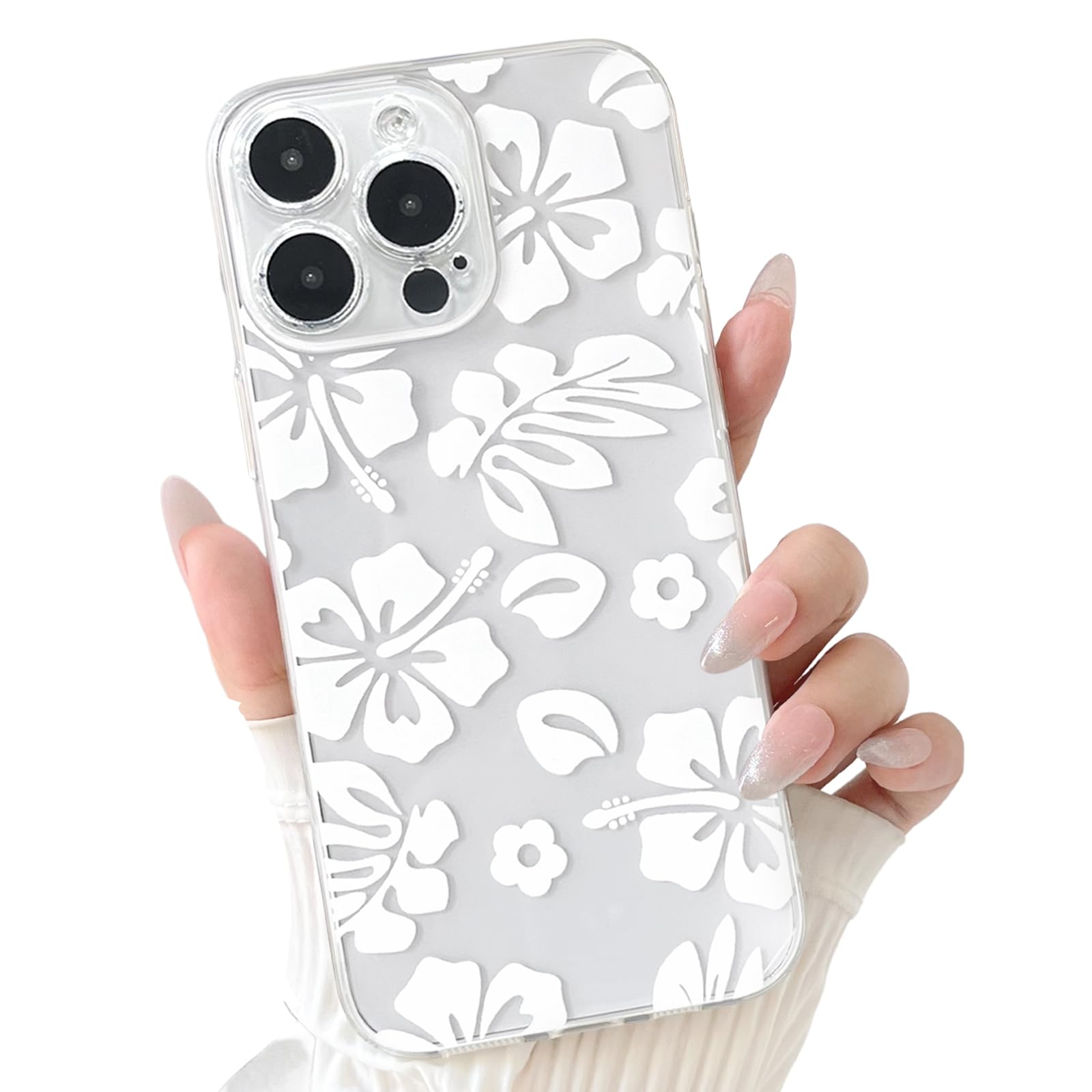 Coque iPhone 13 Pro Max fleur d'hibiscus blanc antichoc - 8
