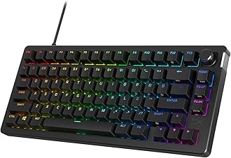- HyperX Alloy Rise – Hot-Swappable Mechanical Gaming Keyboard, PC, Ambient Light Sensor, Gasket Mounted, HyperX Linear Switches