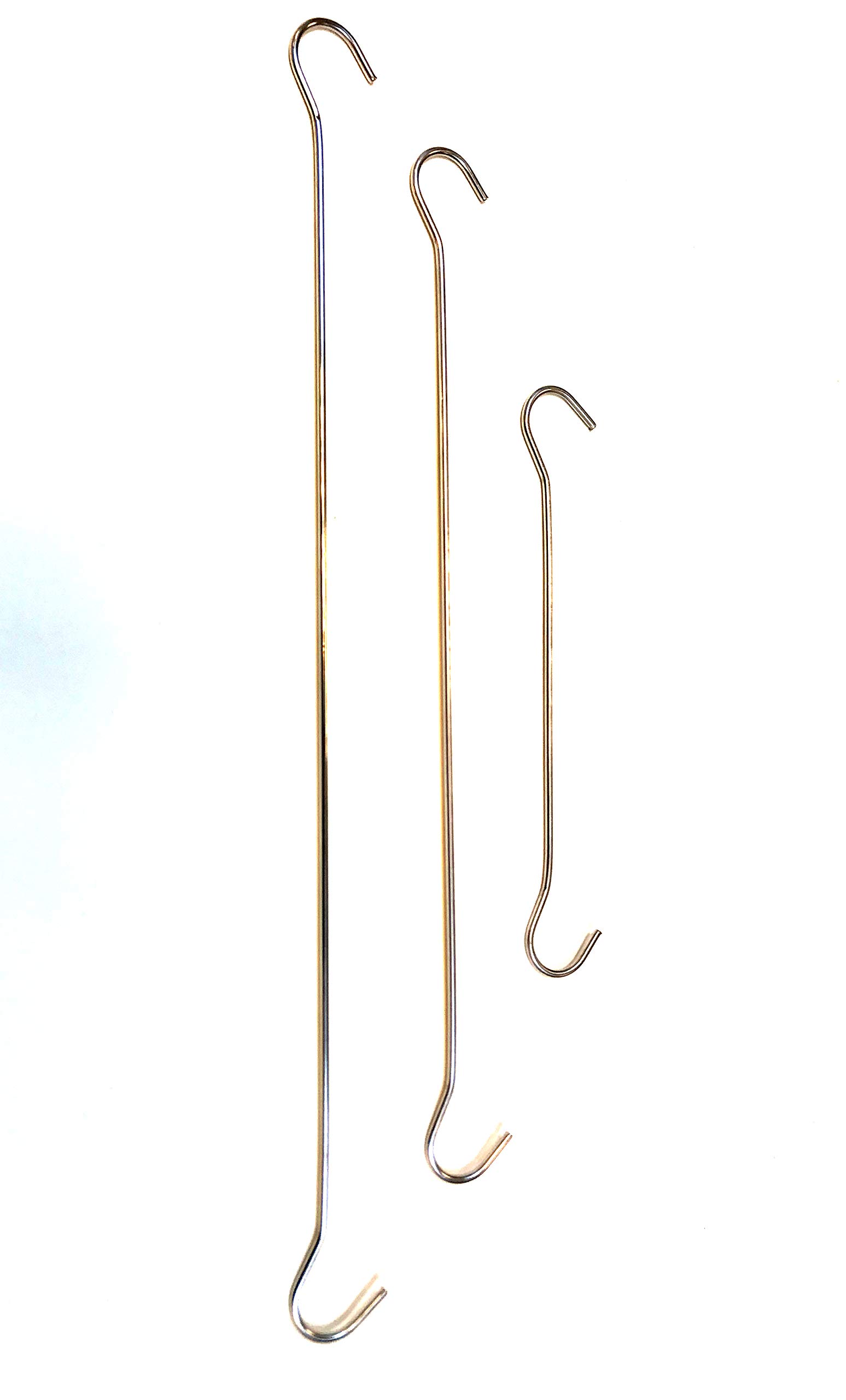 10er Set Abhängehaken 30 cm Dekohaken Doppelhaken S-Haken, aus verzinktem Draht