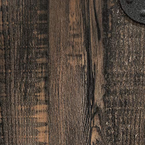 Sauder Steel River Bookcase With Doors, L: 31.69" X W: 17.09" X H: 69.8", Carbon Oak Finish #TOP6