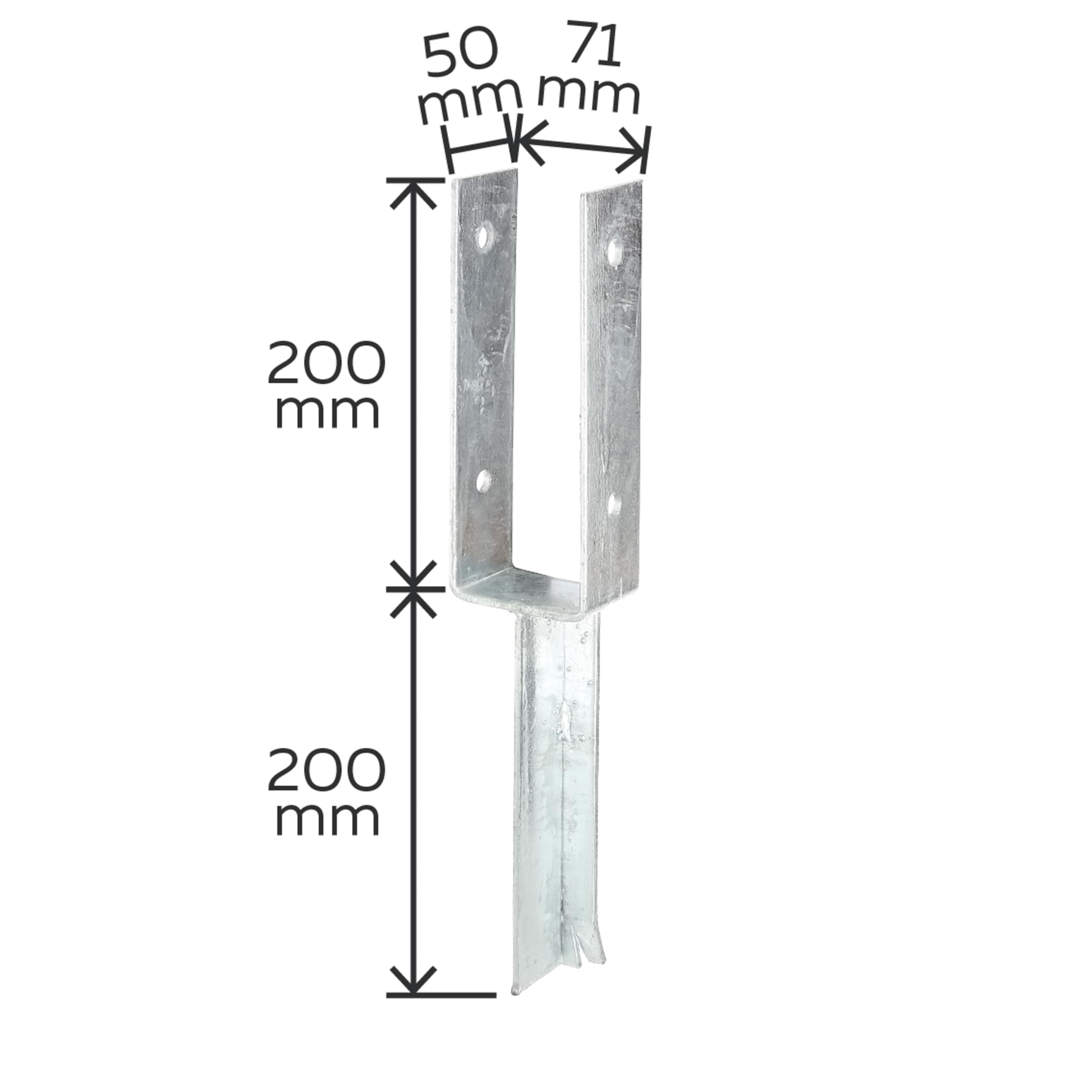 Gah-alberts Soporte Postes Soportes Para Postes De Madera Cuadrados GAH- Alberts - Juego De 3, Galvanizados, Para Clavar En Hormigón, 71x71 Mm Soporte Poste Madera