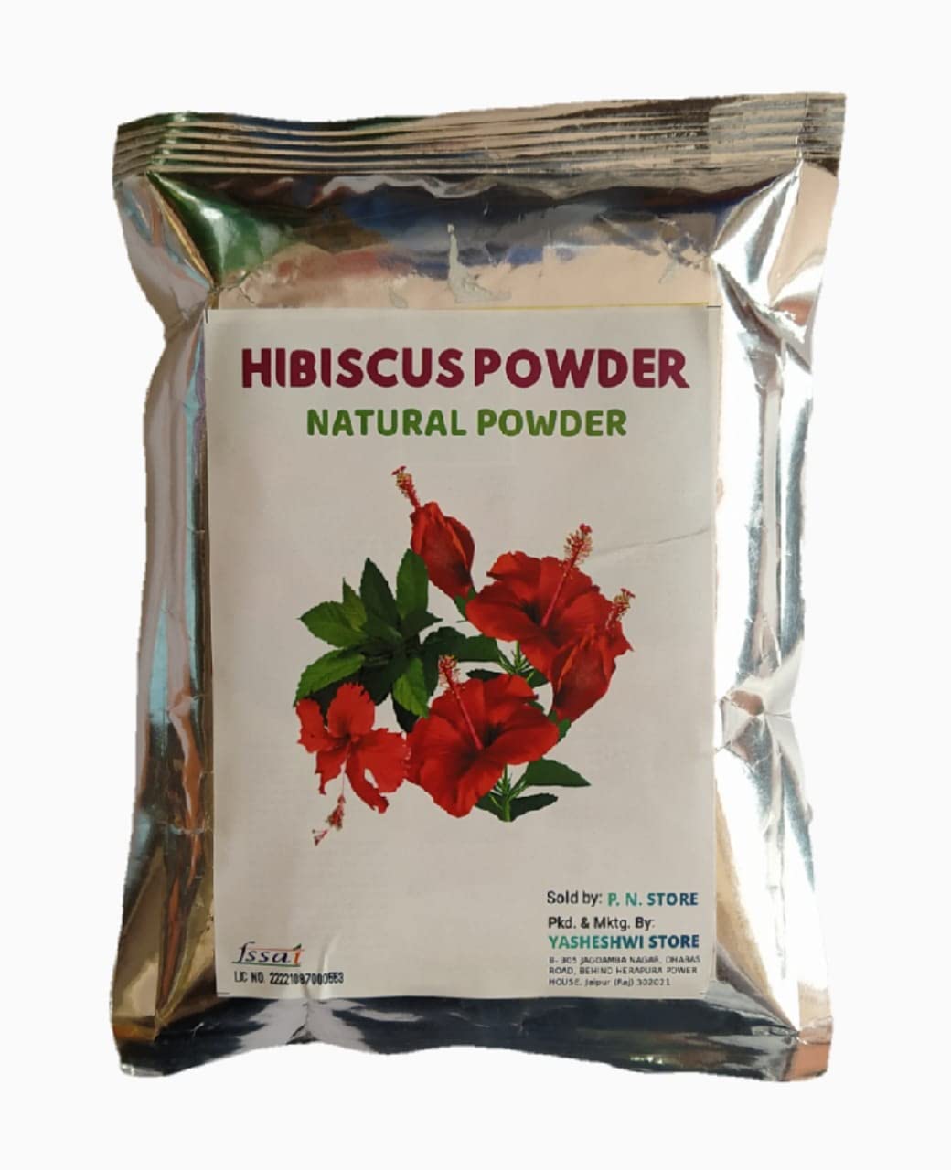 P. N. STORE™ Organic Hibiscus Flower Powder Natural Hibiscus Rosa-Sinensis For Hair Care & Face Pack Pure & Natural, 100 GM Per Pack (Pack of 1)