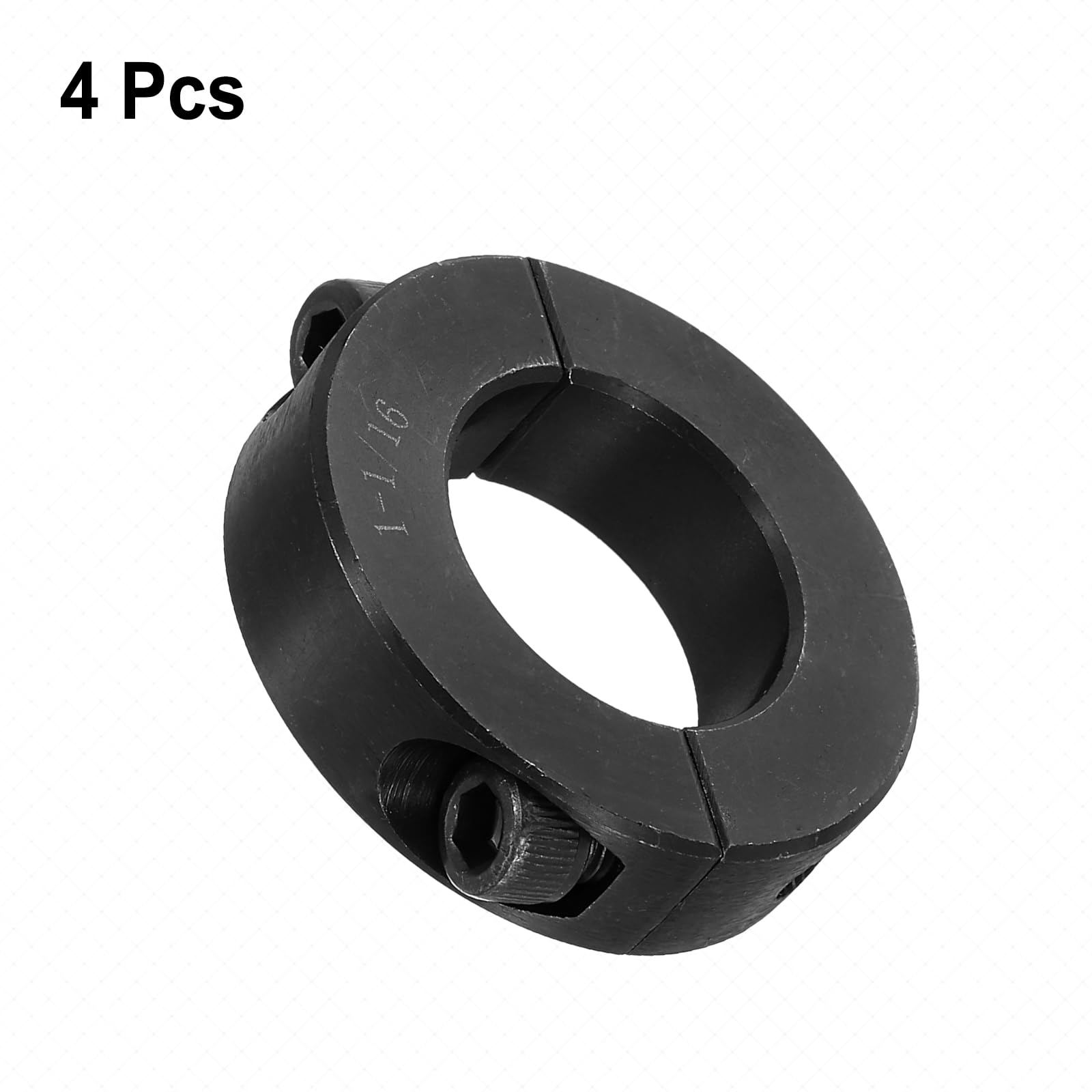 Uxcell Double Split Shaft Collar – 1-1/8" Bore, 1-7/8" OD, 1/2" Thick, 303 Stainless Steel, Two-Piece Clamping 4 thumbnail image