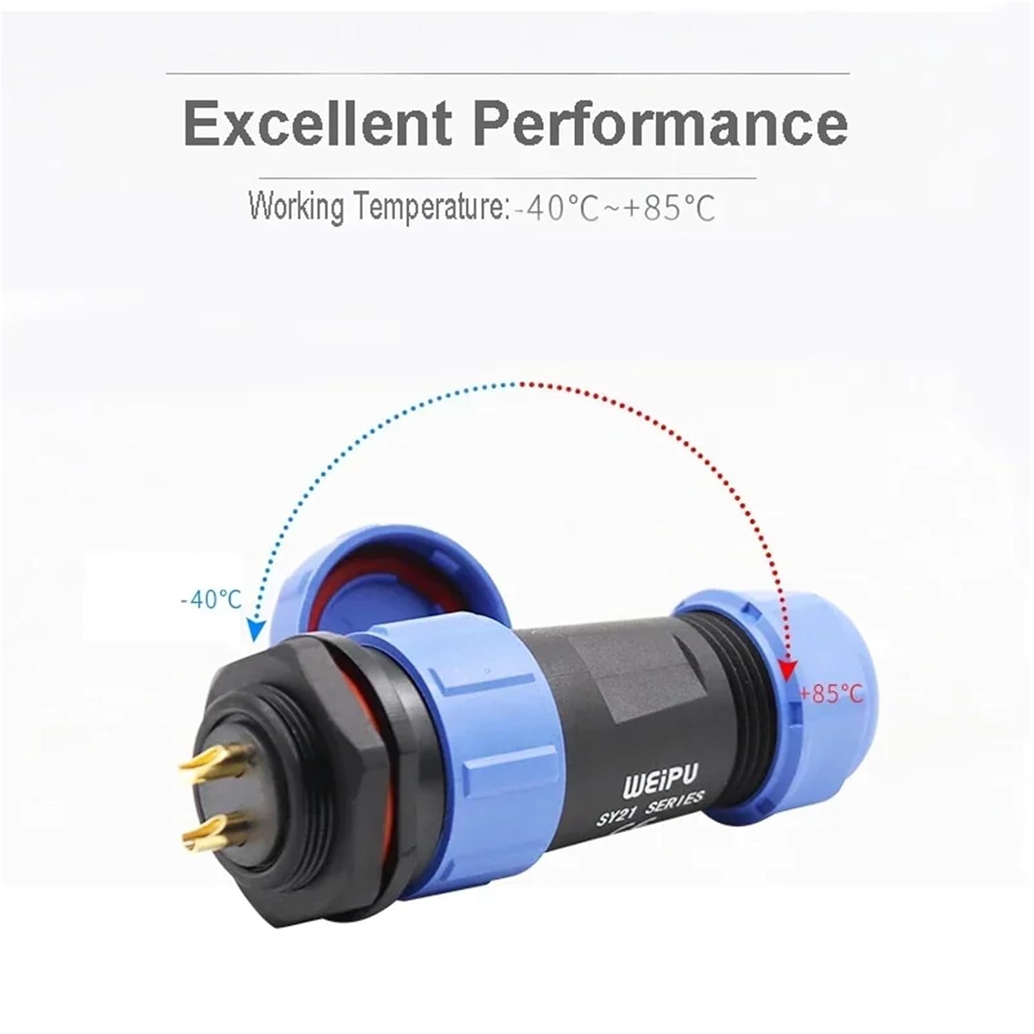SY2110+SY2112 2 3 4 5 7 9 12 Pin SY21 Connector Waterproof Welding Cable M20 Power Adapter Male Plug Female Socket(2 Pin Female Socket)