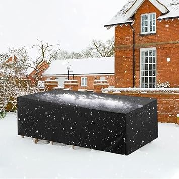134"Wx79"Lx30"H/340x200x75cm Outdoor Patio Furniture Covers Waterproof,Black Furniture Cover, Bespoke All-Weather Heavy-Duty Cover