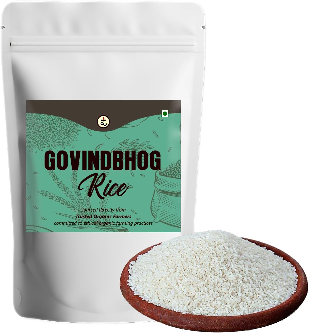 Rootz Organics Govindbhog Rice 900g| Gobindobhog Rice | Soft tender West Bengal Origin | 100% natural | Non GMO | Flavourful & Aromatic
