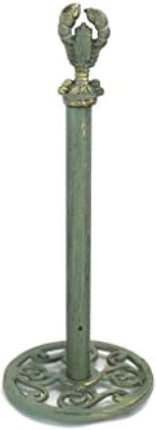 Handcrafted Nautical Decor Antique Bronze Cast Iron Lobster Extra Toilet Paper Stand 16" - Beach Style Des