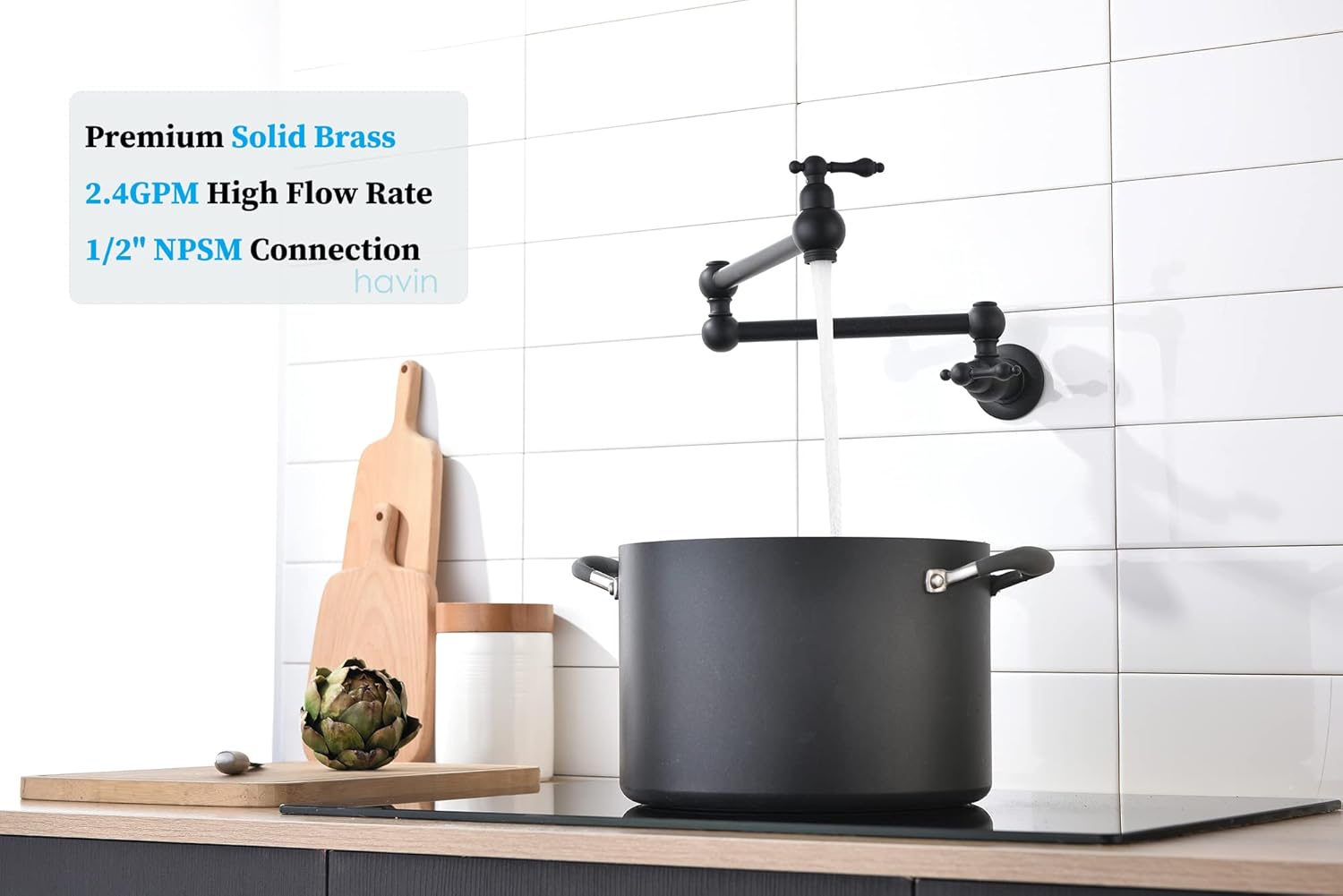 Havin Brass Pot Filler,Pot Filler Faucet Wall Mount,Brass Material,with