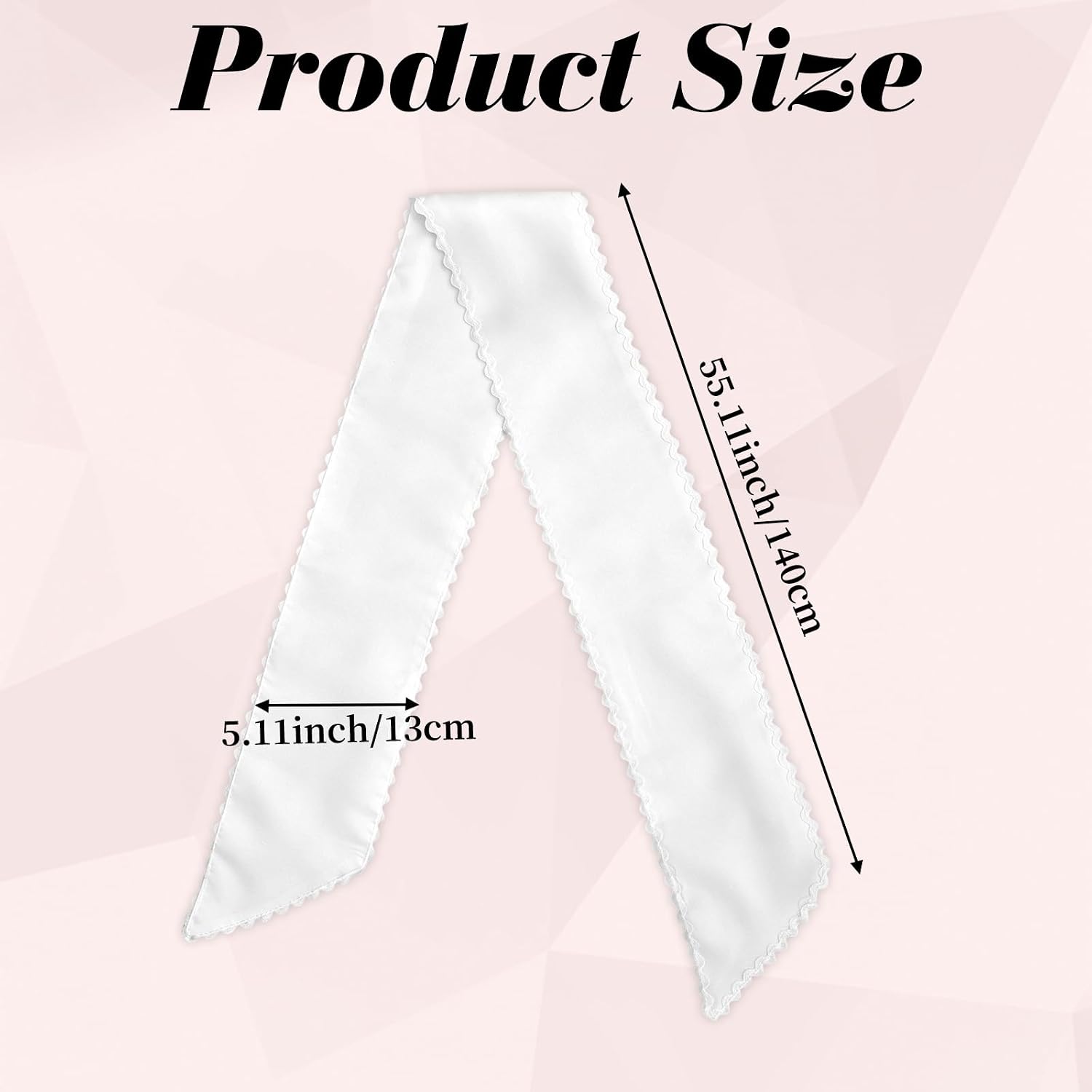 Blank Wreath Sash for Front Door Wavy Edge Wreath Sashes for Yard Christmas | Sash for Wreath Polyester, 55.11 X 5.11 Inches Wreath Ribbon, Indoor and Outdoor Party Decorations