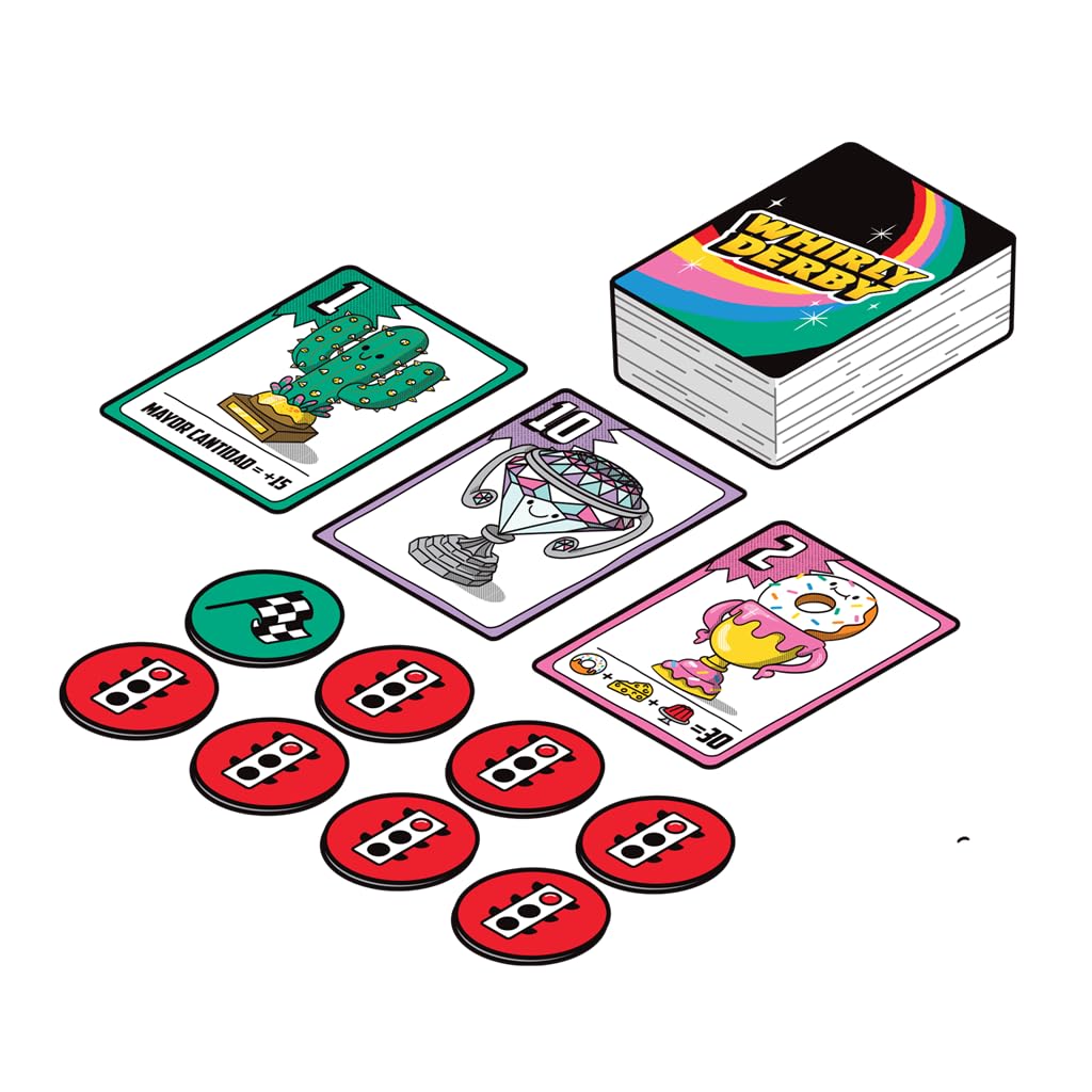 Big Potato Games Whirly Derby, ¡El Juego de Carreras de canicas más apasionante!, Juego de Mesa, A Partir de 8 Años, De 2 a 6 Jugadores, 30 Minutos por Partida, Español