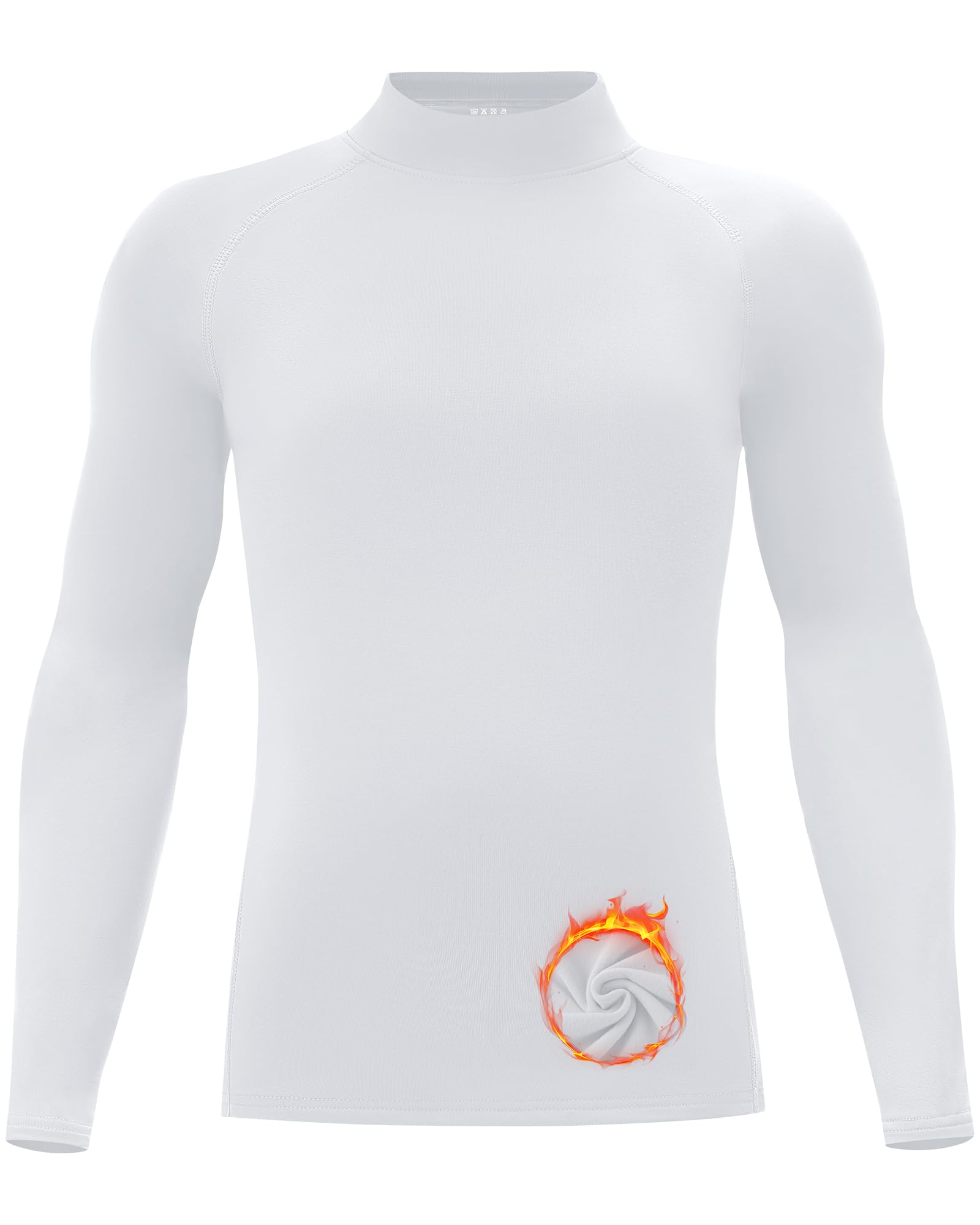 ELIRAVO Thermoshirt Kinder Langarm Stehkragen, Thermounterwäsche für Jungen | Weiches Innenfleece, Stehkragen, 4-Wege-Stretch, Raglanärmel, Flachnähte, Etikettfreier für Fußball Wintertraining ＆ Alltag