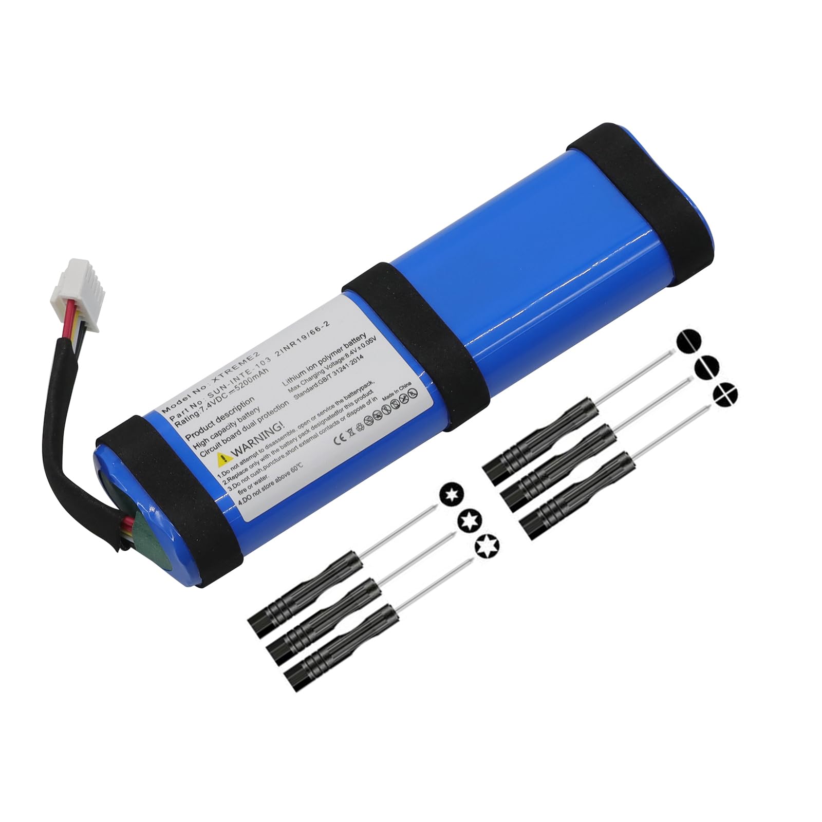 5200mAh Replacement Battery for JBL Xtreme 2/ Xtreme 3, Fits Part No SUN-INTE-103 2INR19/66-2 GSP-2S2P-XT3A Speaker Battery with Repair Tool Kit