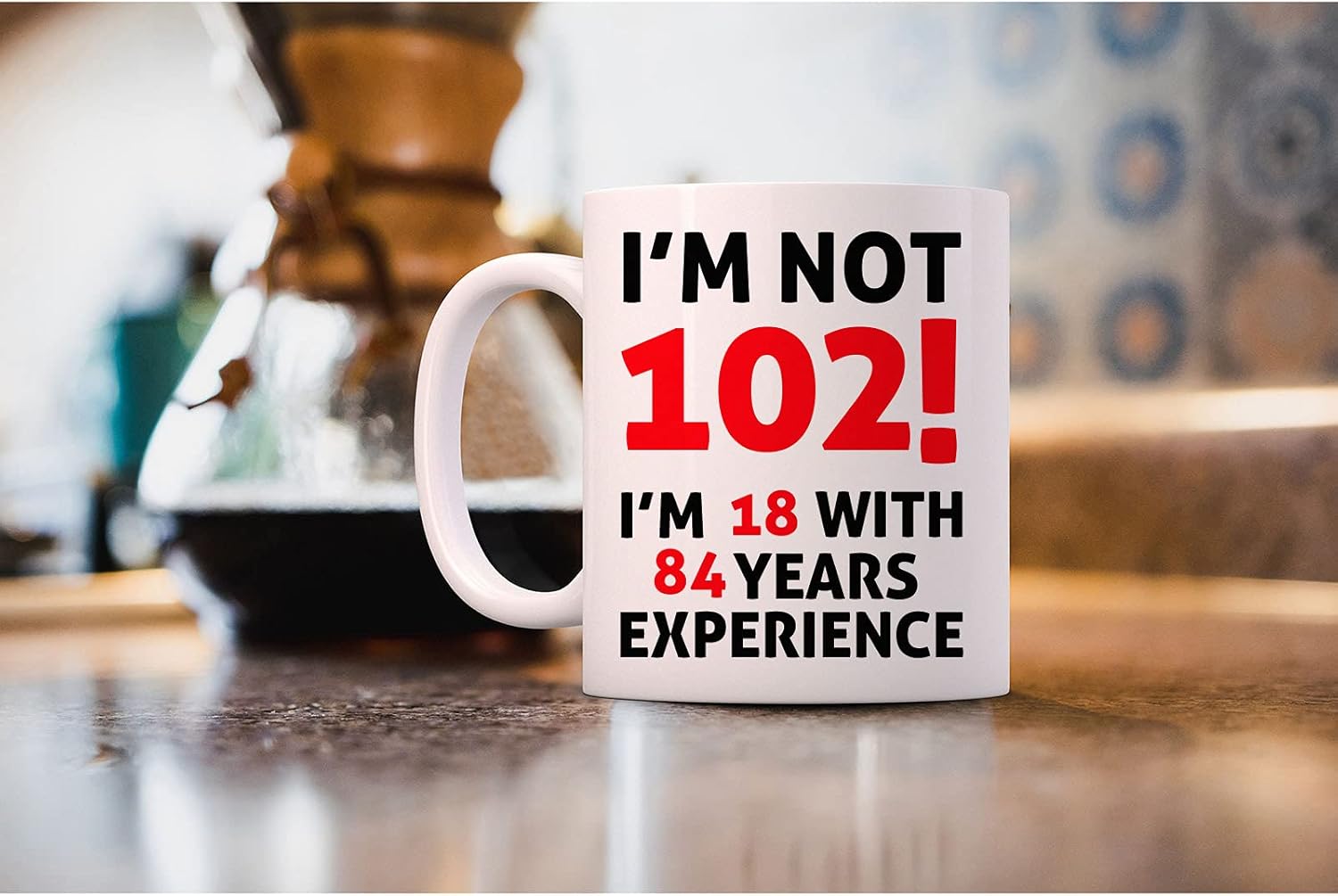 102nd Birthday Gifts for Men, Funny 102 Year Old Gift Coffee Mug, 1919 102nd Birthday Mugs for Him, Dad, Uncle, Husband, Brother, Grandpa, Friend, 11 oz Tea Cup I'M NOT 102 - Image 4
