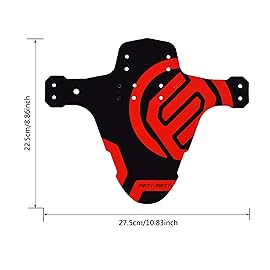 FIFTY-FIFTY Mountain Bike Fender, MTB Mudguard, Front and Rear Compatible, Fits 26, 27.5, 29, Plus Size and Fat Bike Wheel Sizes(Red)