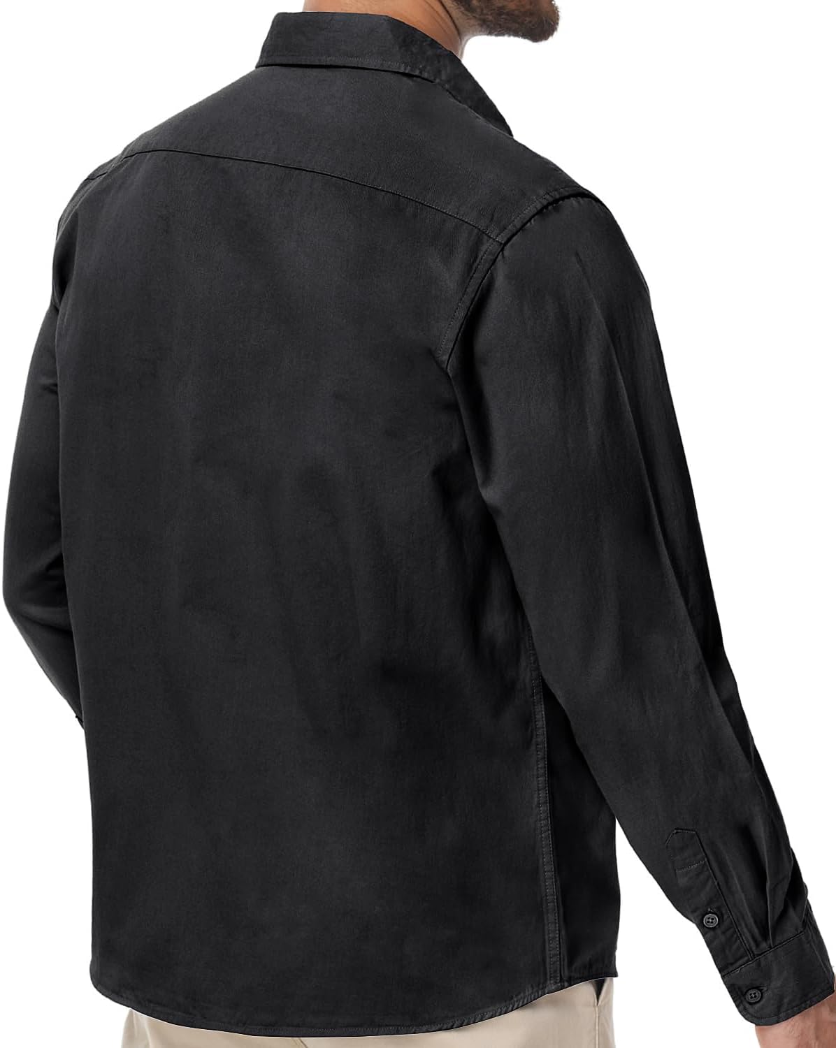 TUNEVUSE Mens Western Shirt Casual Long Sleeve Button Down Shirts Regular Fit Button Up Work Shirts with Two Pockets Cotton - Image 4