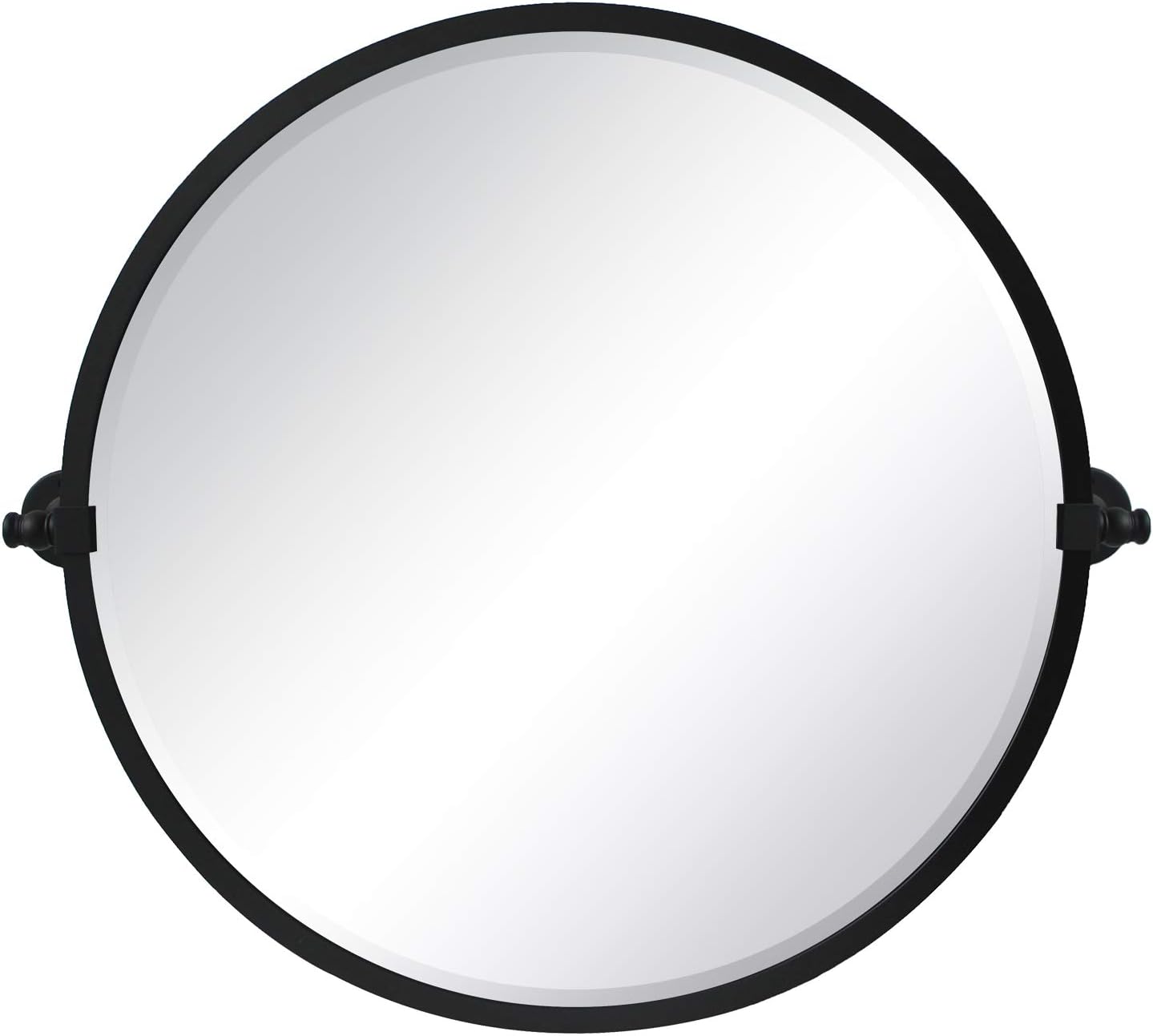 Amazon.com: Black Pivot Round Mirror 30 Inch Circle Metal Framed ...