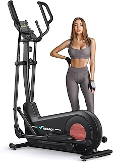 MERACH Cyclette Ellittica per Casa con Lunghezza Passo di 47cm, Ellittiche Ultra Silenzioso Resistenza Magnetica 8 Livelli, Allenamento di Resistenza Efficace, App Proprietaria, Carico Fino a 180kg