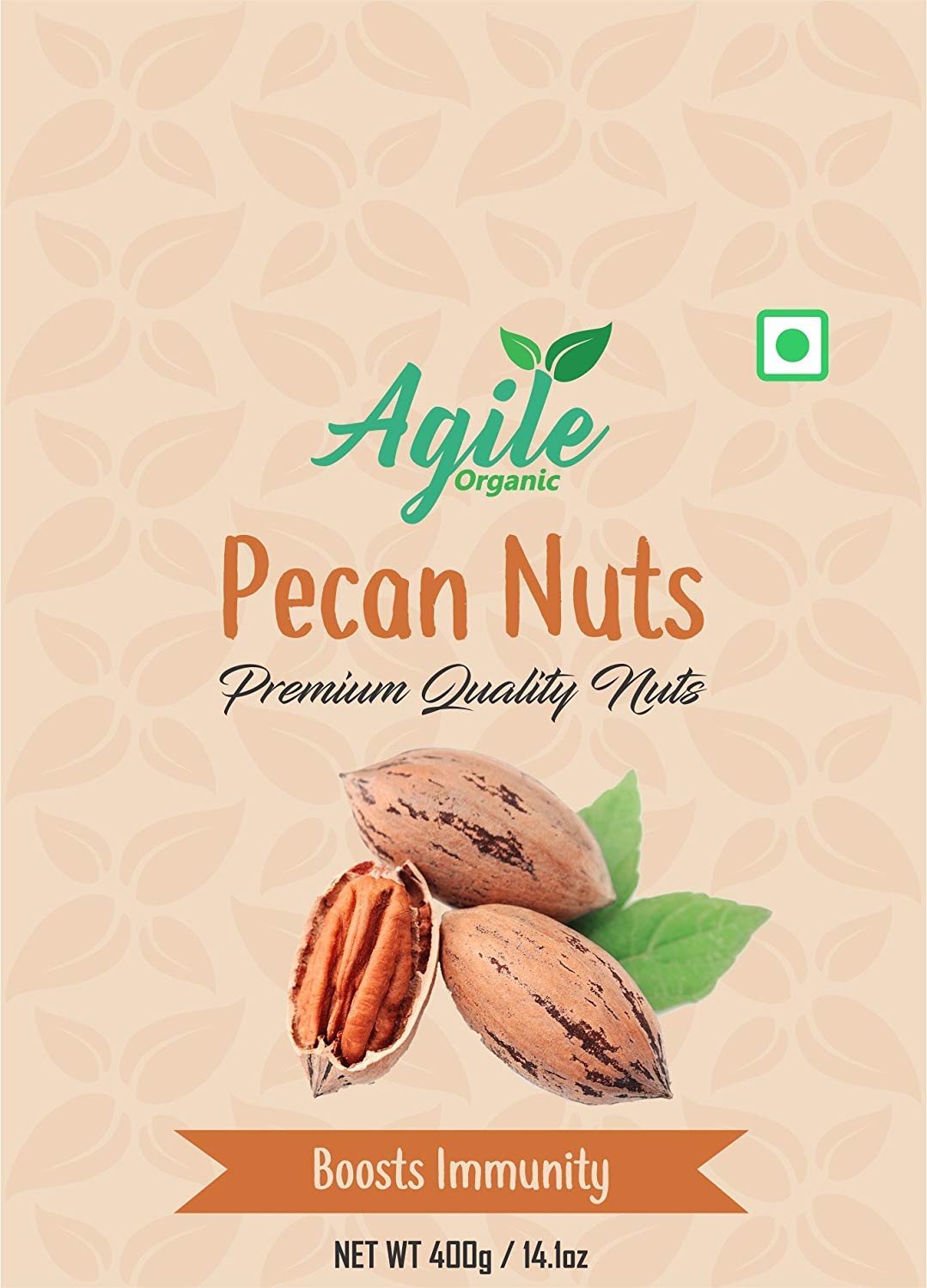 Agile Organic Premium Pecan Nuts 400g (Healthy Nuts)