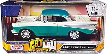 Amazon.com: Motormax 1957 Chevy Bel Air Lowrider Turquoise