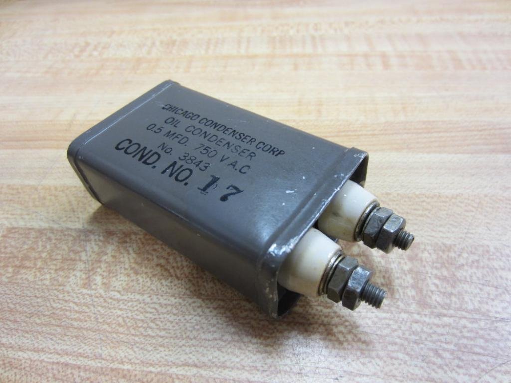 Chicago Condenser 3843 Oil Condenser No. 17 0.5MFD 750VAC
